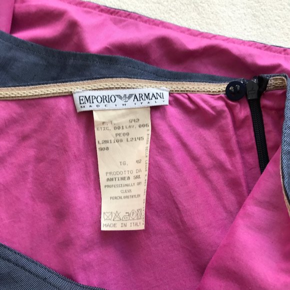 Emporio Armani Asymmetrical Mini Skirt Linen Blue - Picture 5 of 15